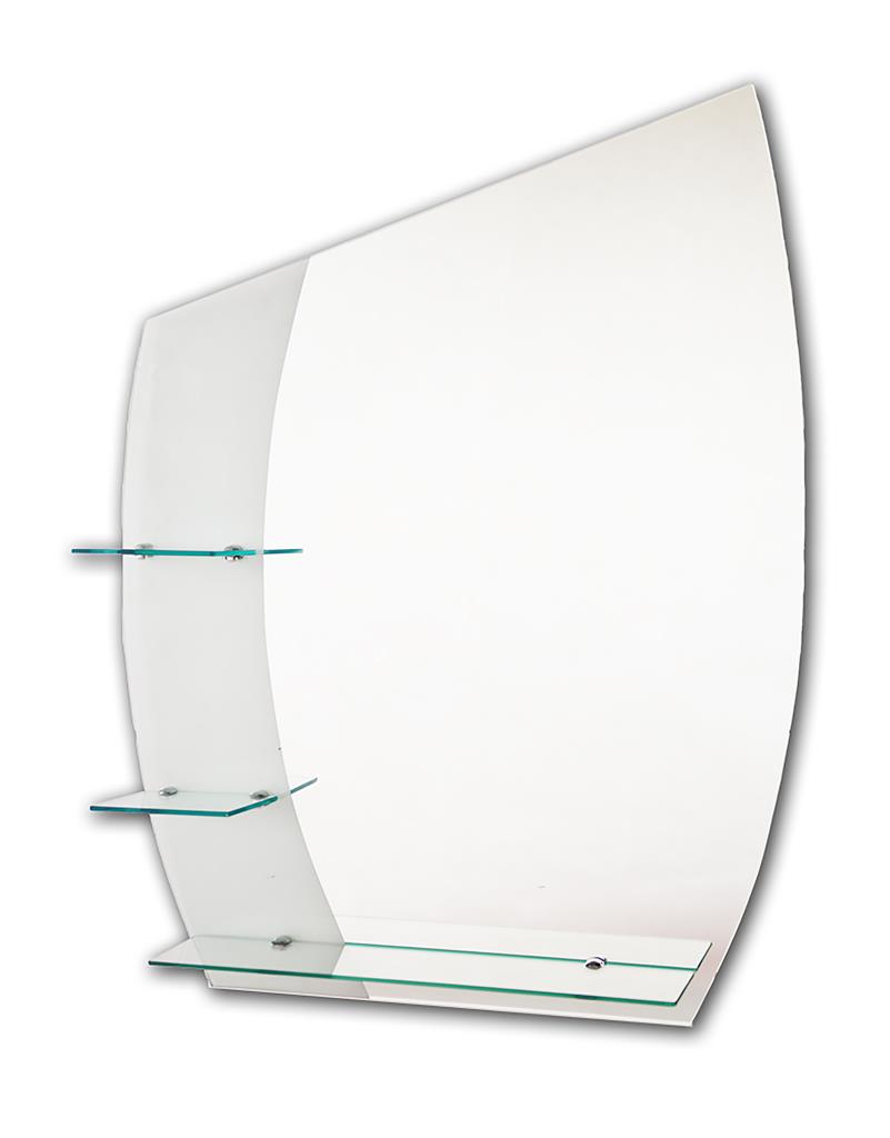 TEMA ETCHED MIRROR CURVED 90X70CM WITH 3 SHELVES