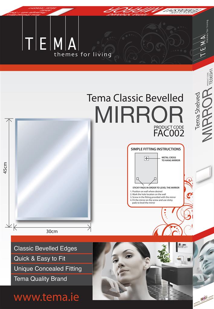 TEMA ENSUITE BEVELLED MIRROR 50X40 OVAL