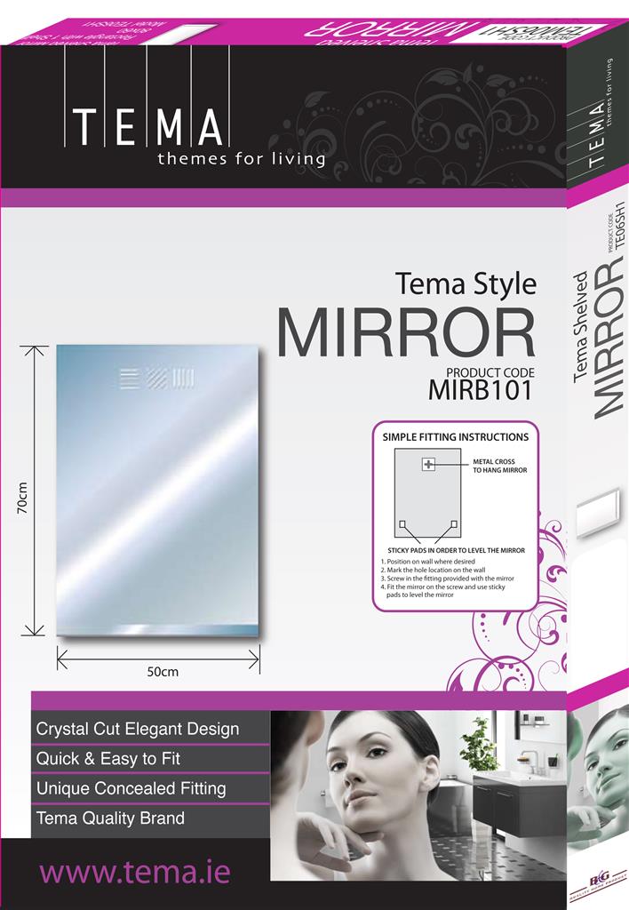 TEMA STYLE MIRROR RECTANGLE 70X50 DIAMOND BEADS