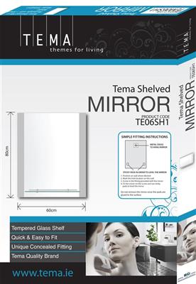 TEMA ETCHED MIRROR CURVED 90X70CM WITH 3 SHELVES