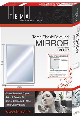 TEMA ENSUITE BEVELLED MIRROR 50X40 ARCH TOP